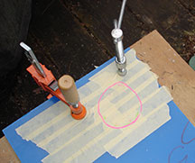 Plexiglass clamped with plywood