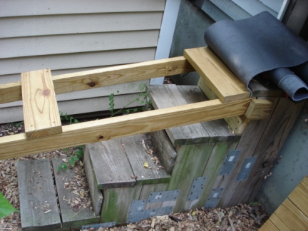 Finished dog ramp stair end